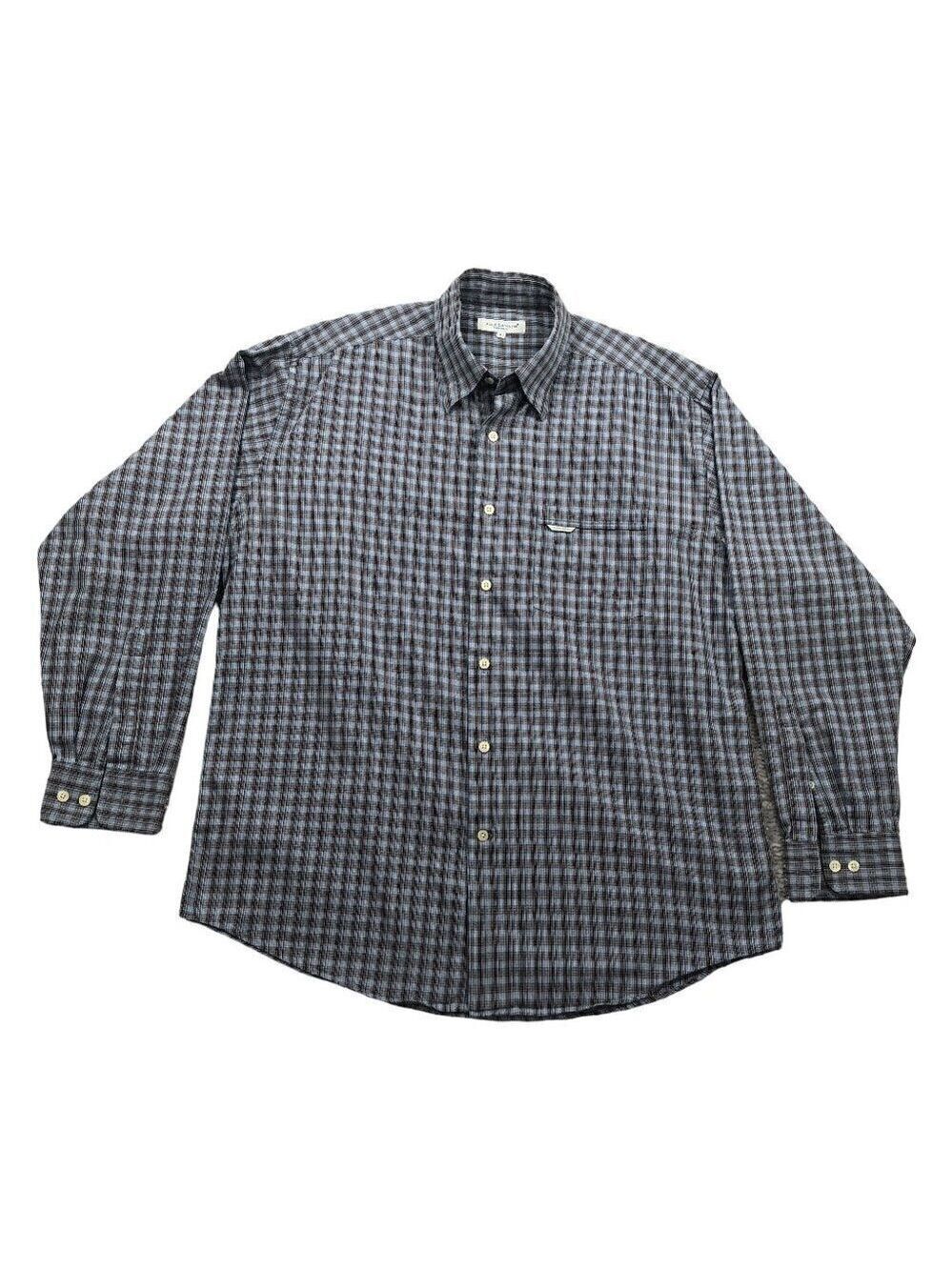 Alex Cannon Men's Blue Plaid Long Sleeve Shirt Size L